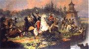 January Suchodolski Death of Prince Jozef Poniatowskiin in the Battle of Leipzig. USA oil painting artist